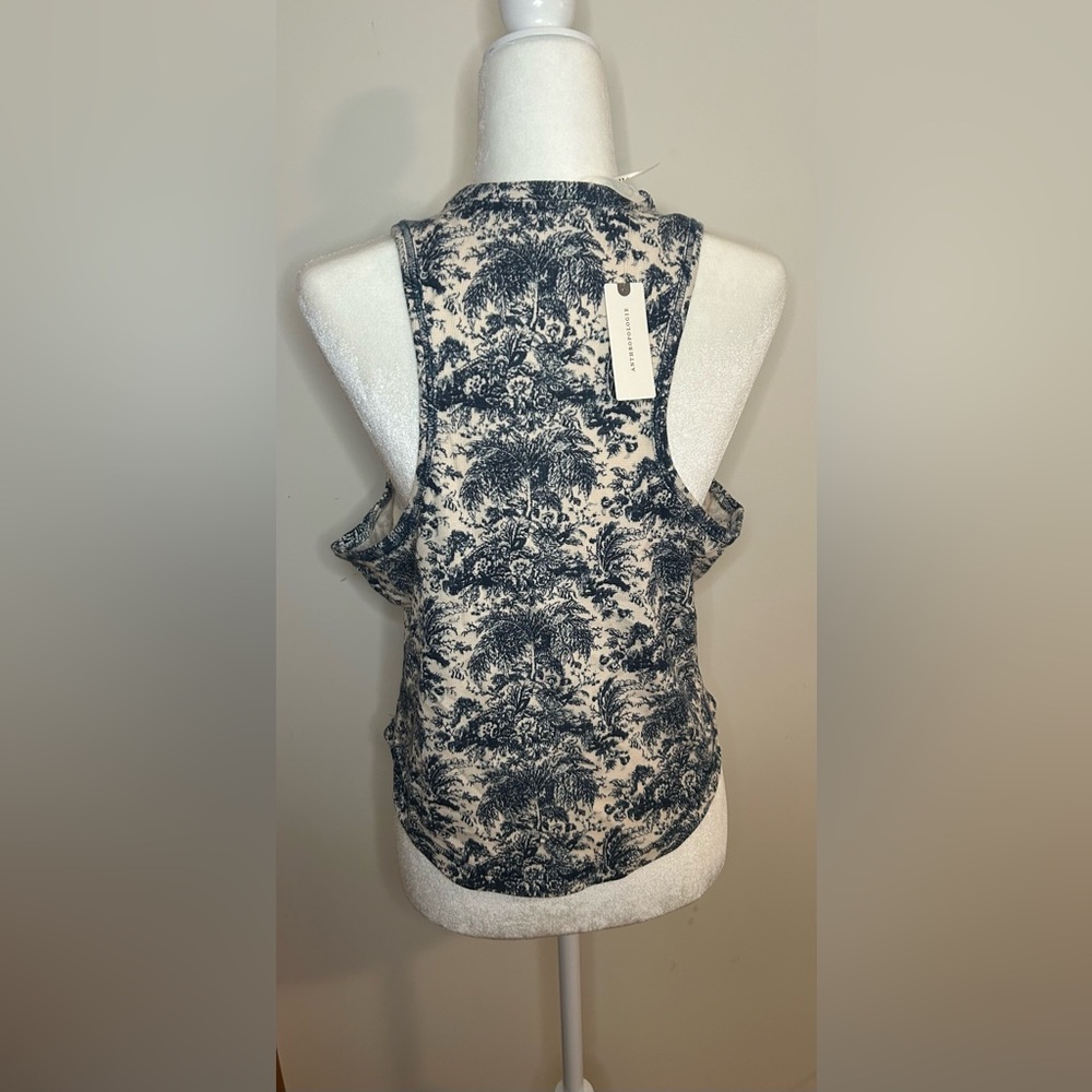 ANTHROPOLOGIE Blue Sleeveless Polo Tank Top - Picture 2 of 4